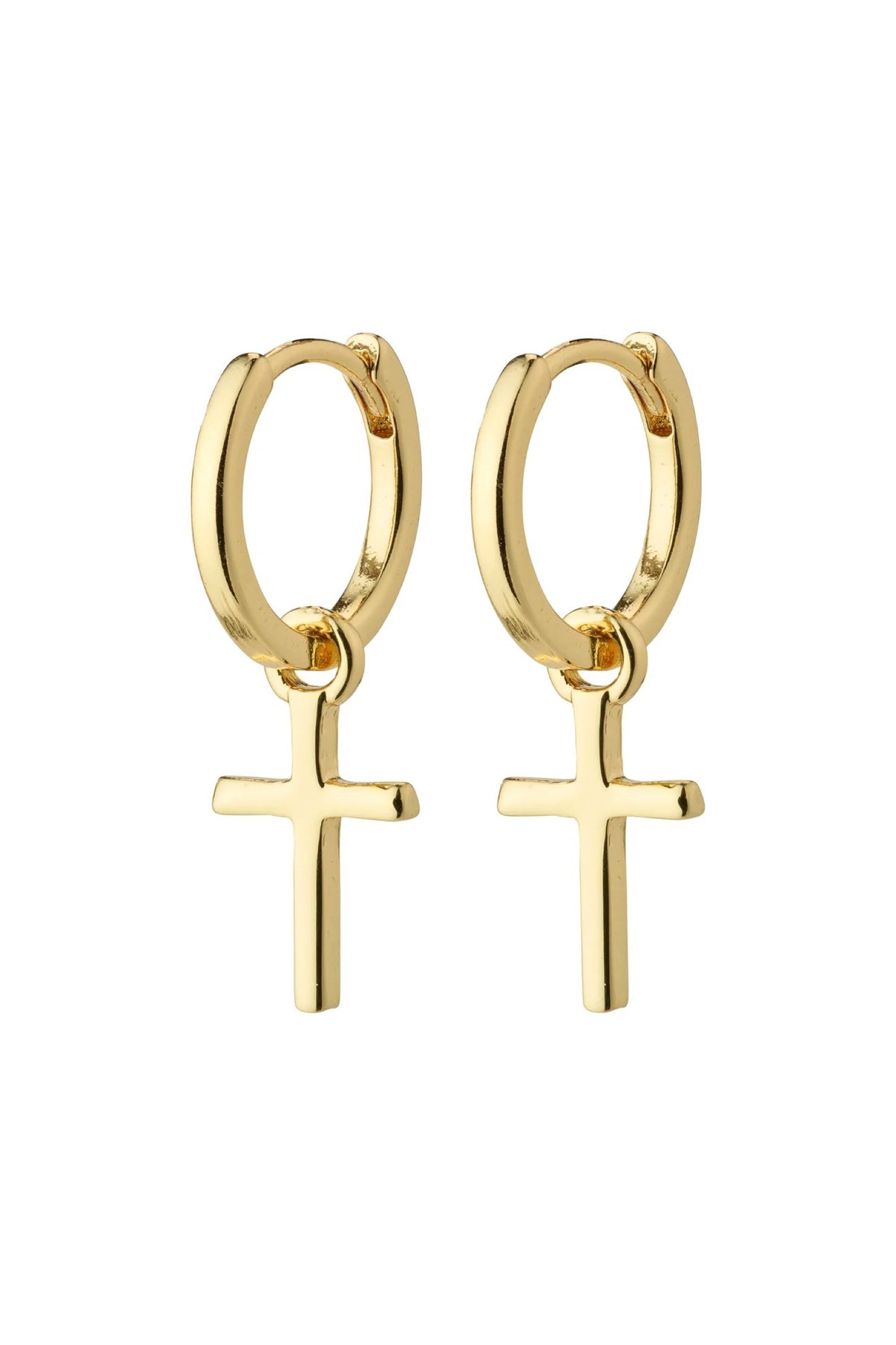 Daisy Recycled Cross Hoops Gold Plated