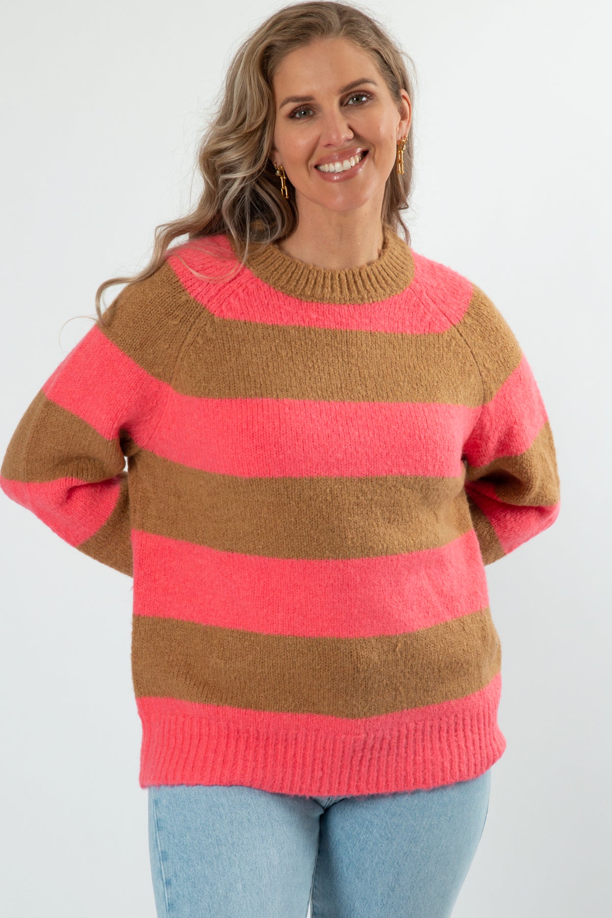 Layla Jumper Bubblegum Stripe