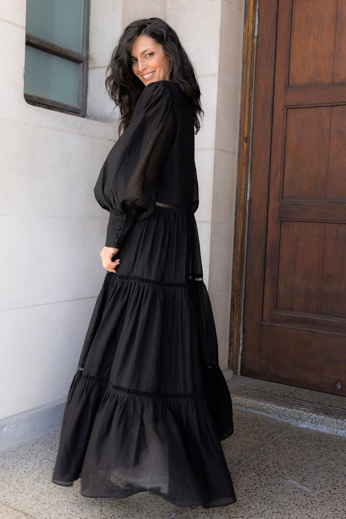 Black Bird Maxi Dress Black Lyocell