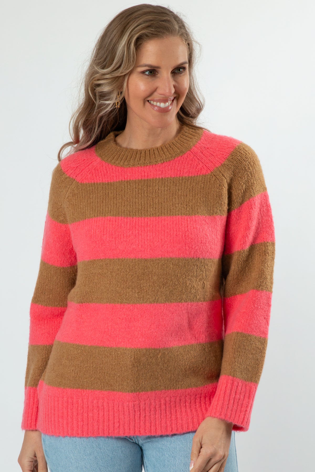 Layla Jumper Bubblegum Stripe