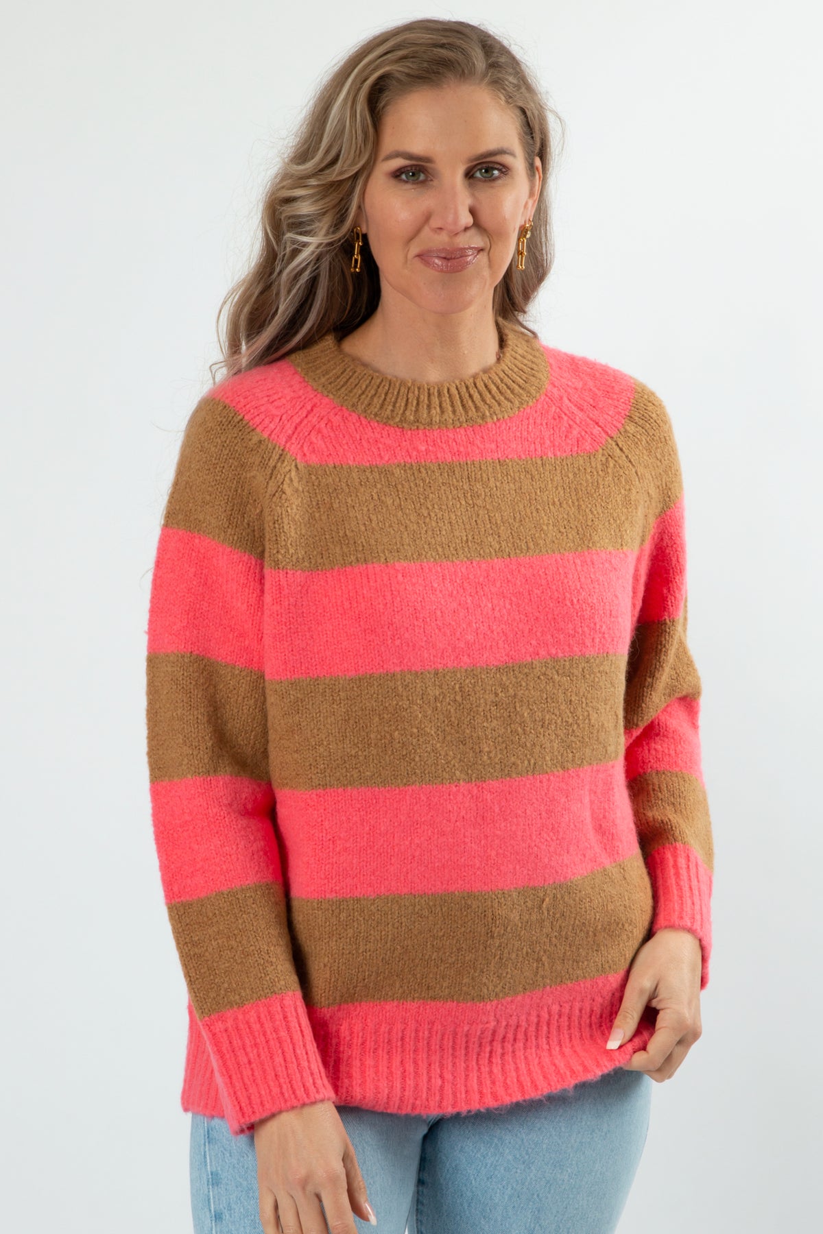 Layla Jumper Bubblegum Stripe