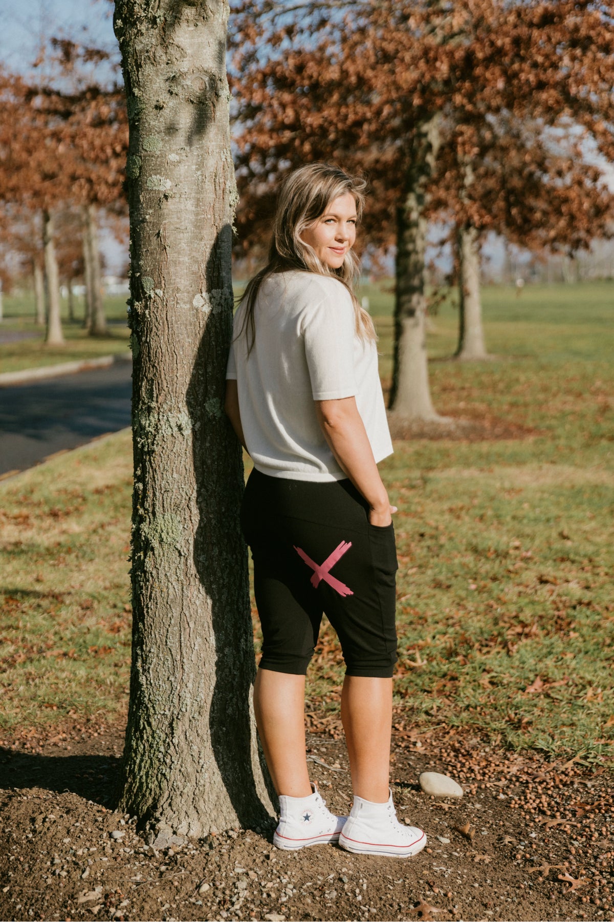 3/4 Apartment Pants Black With Candy Pink X