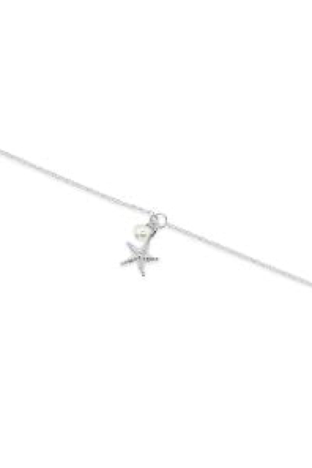 Sterling Silver Starfish & Pearl Anklet