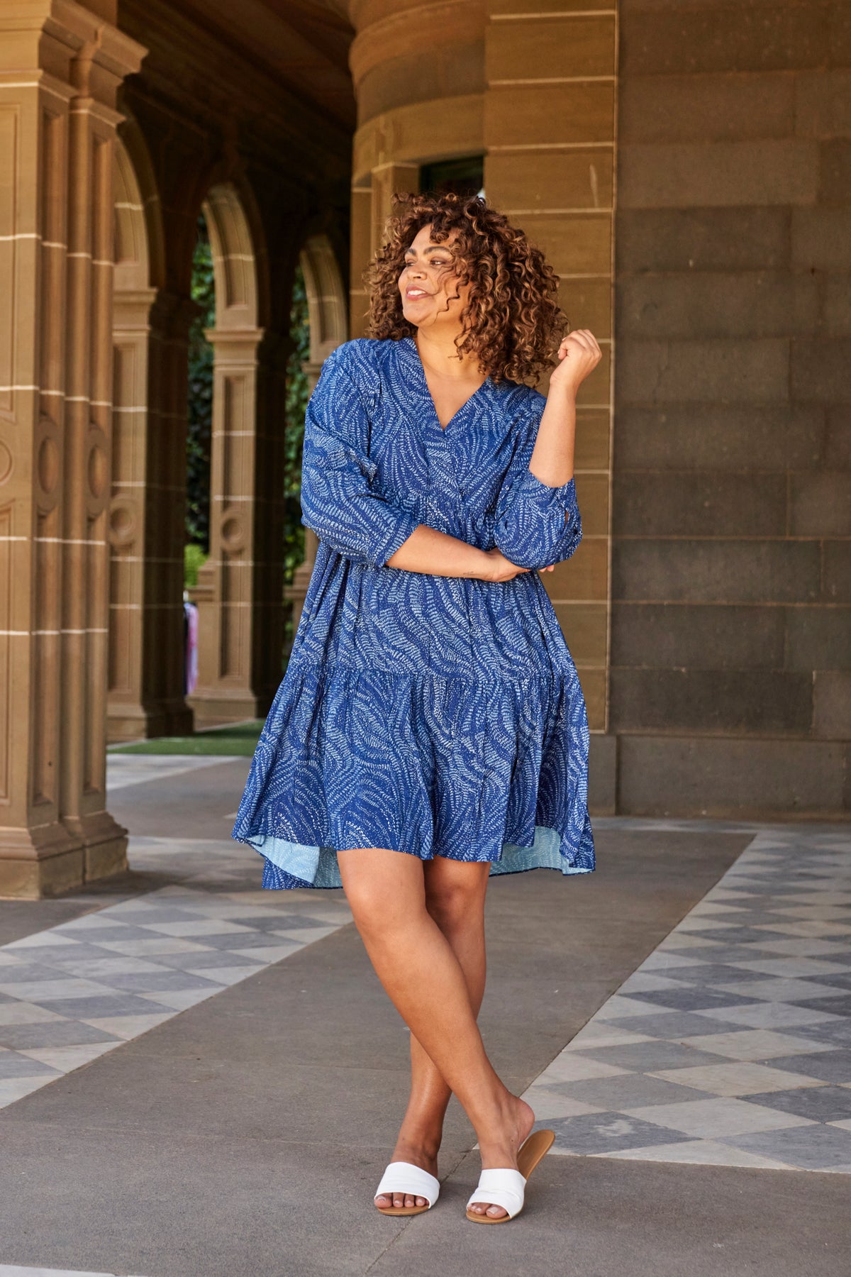 Georgiana Dress Blue Print