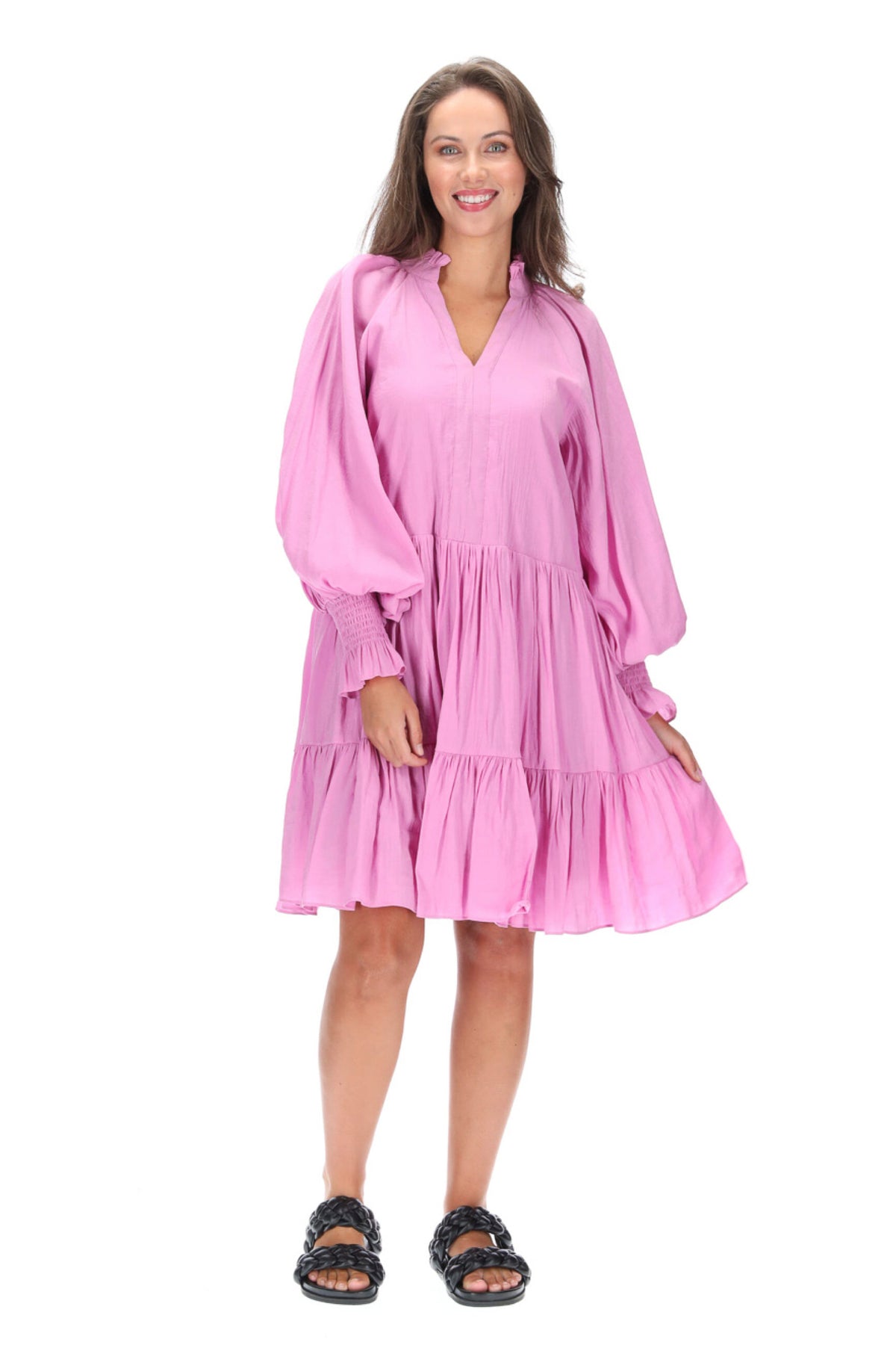 Alexia Floaty Dress Cotton Light Magenta