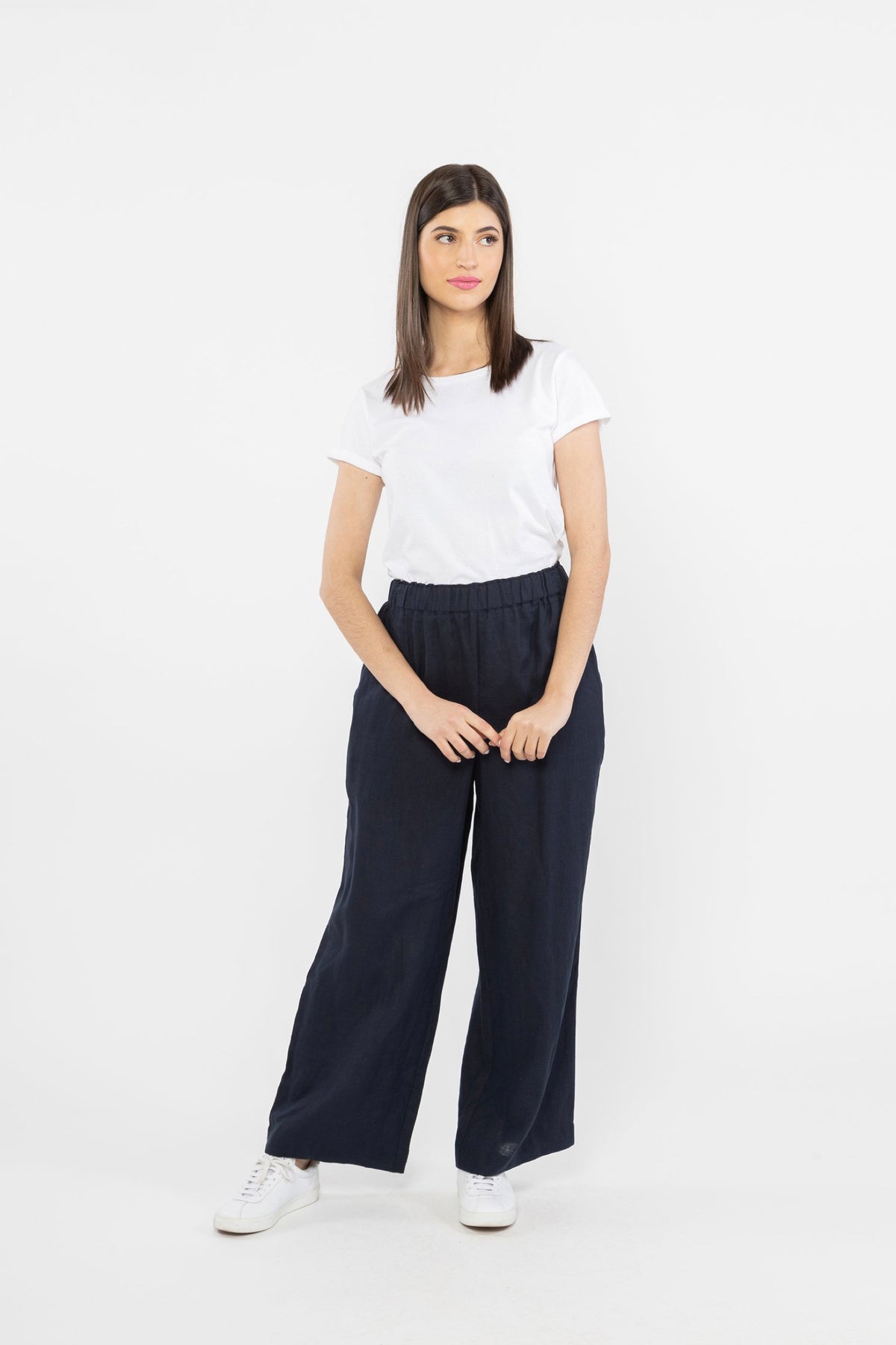 Curious Pant Navy Linen