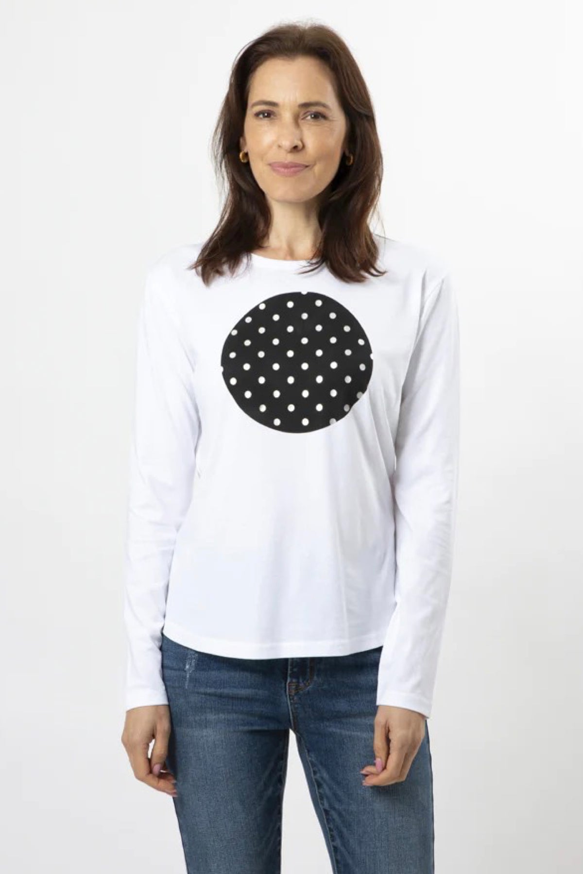 LS Tee White Black Pearl Spot