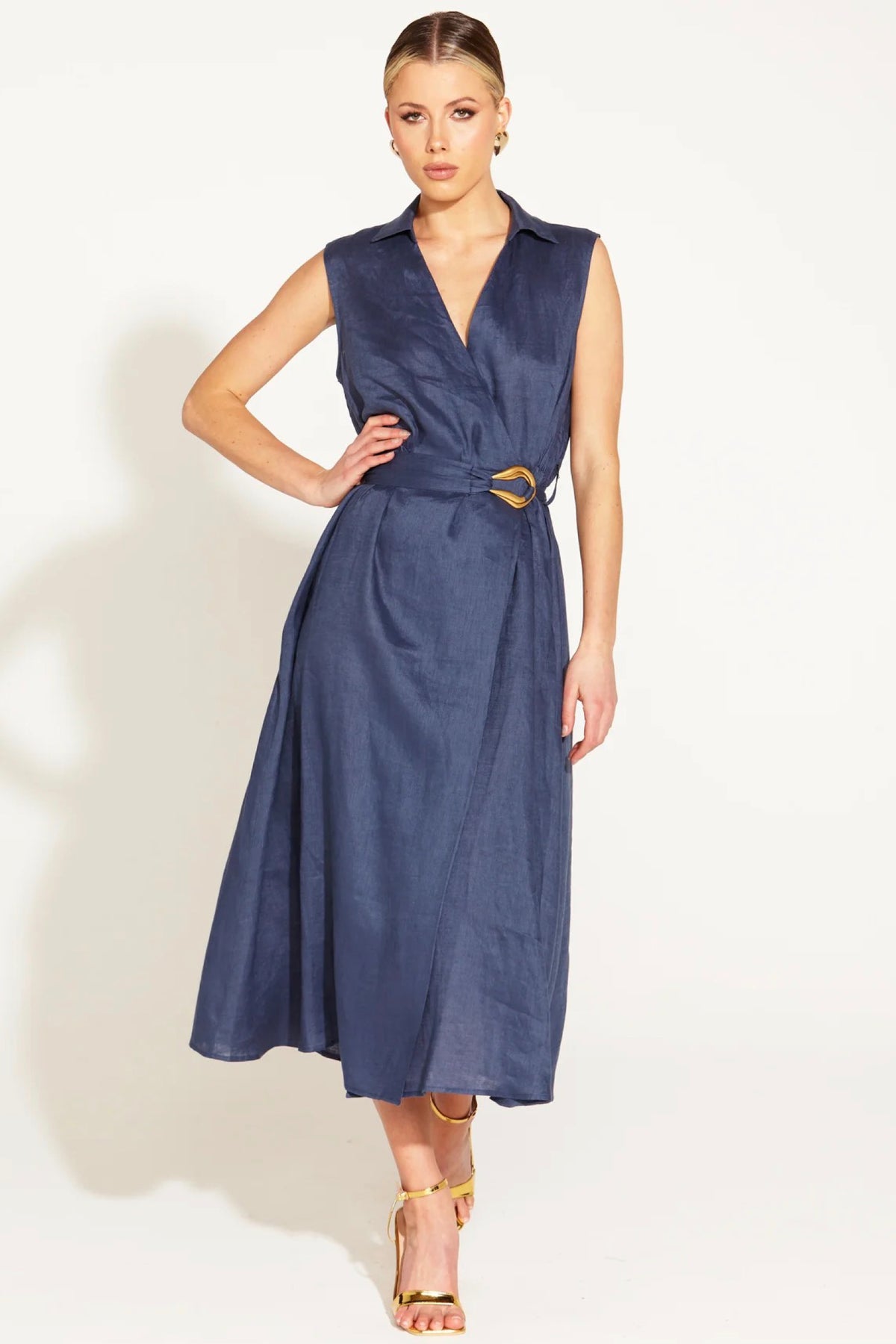 A Walk In The Park Midi Dress Navy