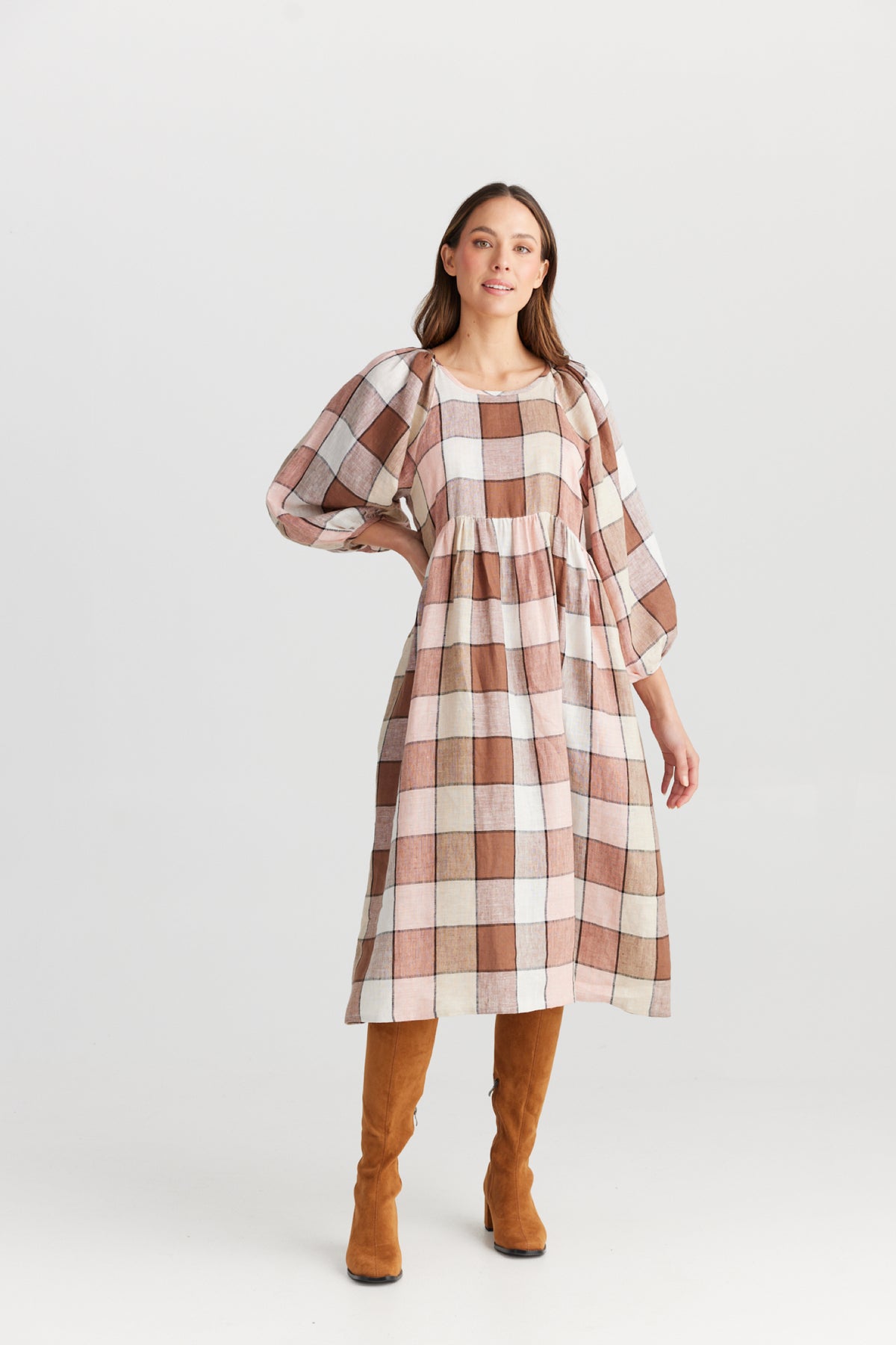 Angel Wing Dress Catalan Check