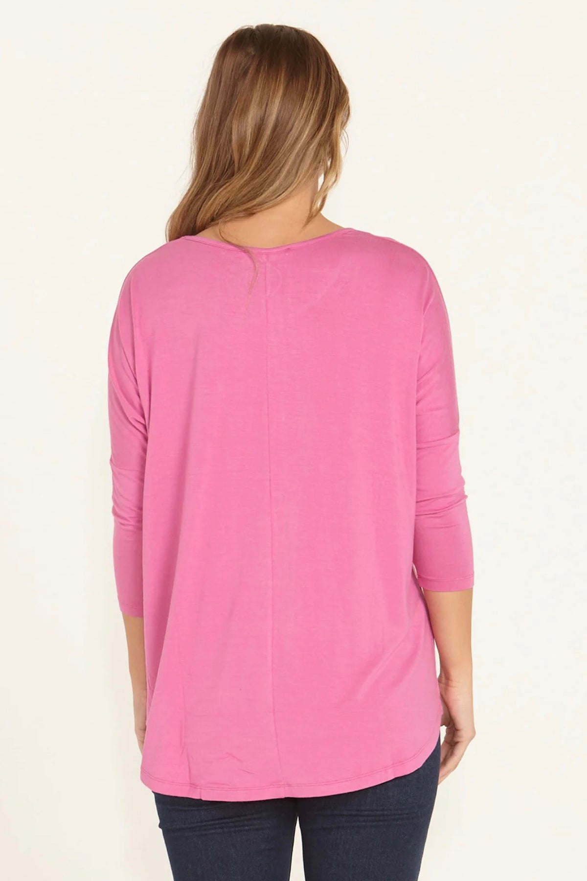 Milan 3/4 Sleeve Top Winter Pink