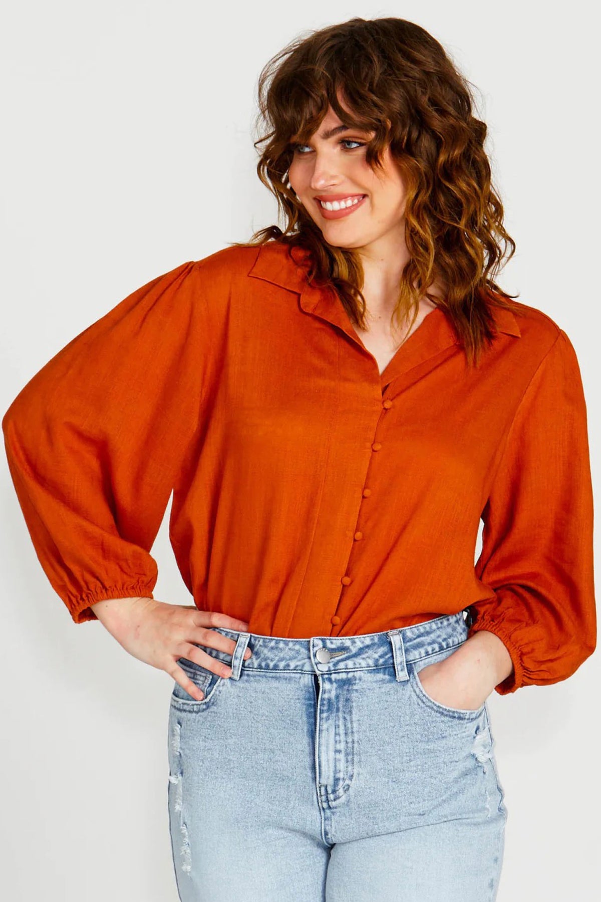 Francesca Relaxed Blouse Rust