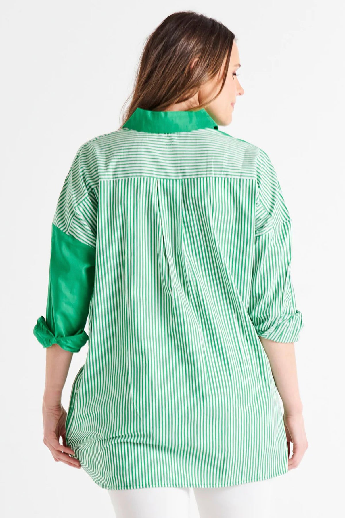 Quinn Shirt Green Stripe Block