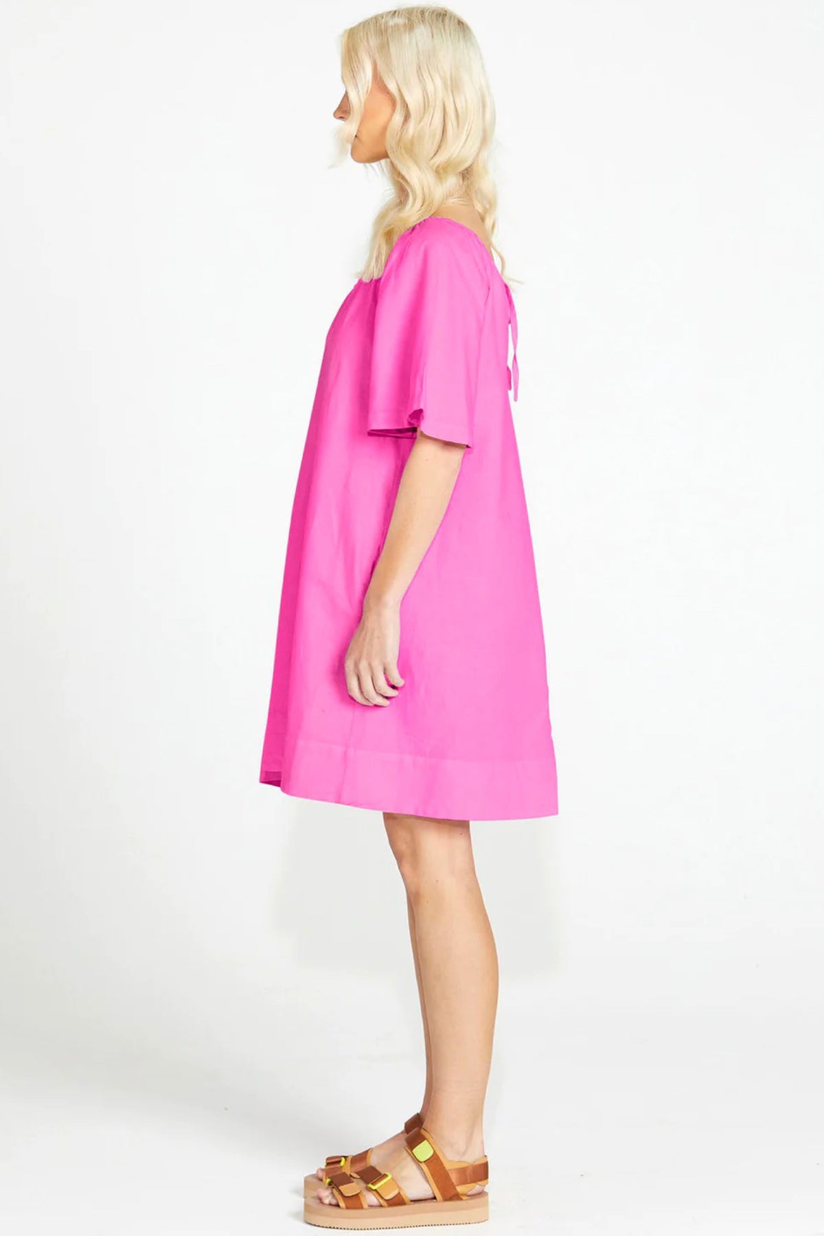 Aria Tie Back Mini Dress Pink