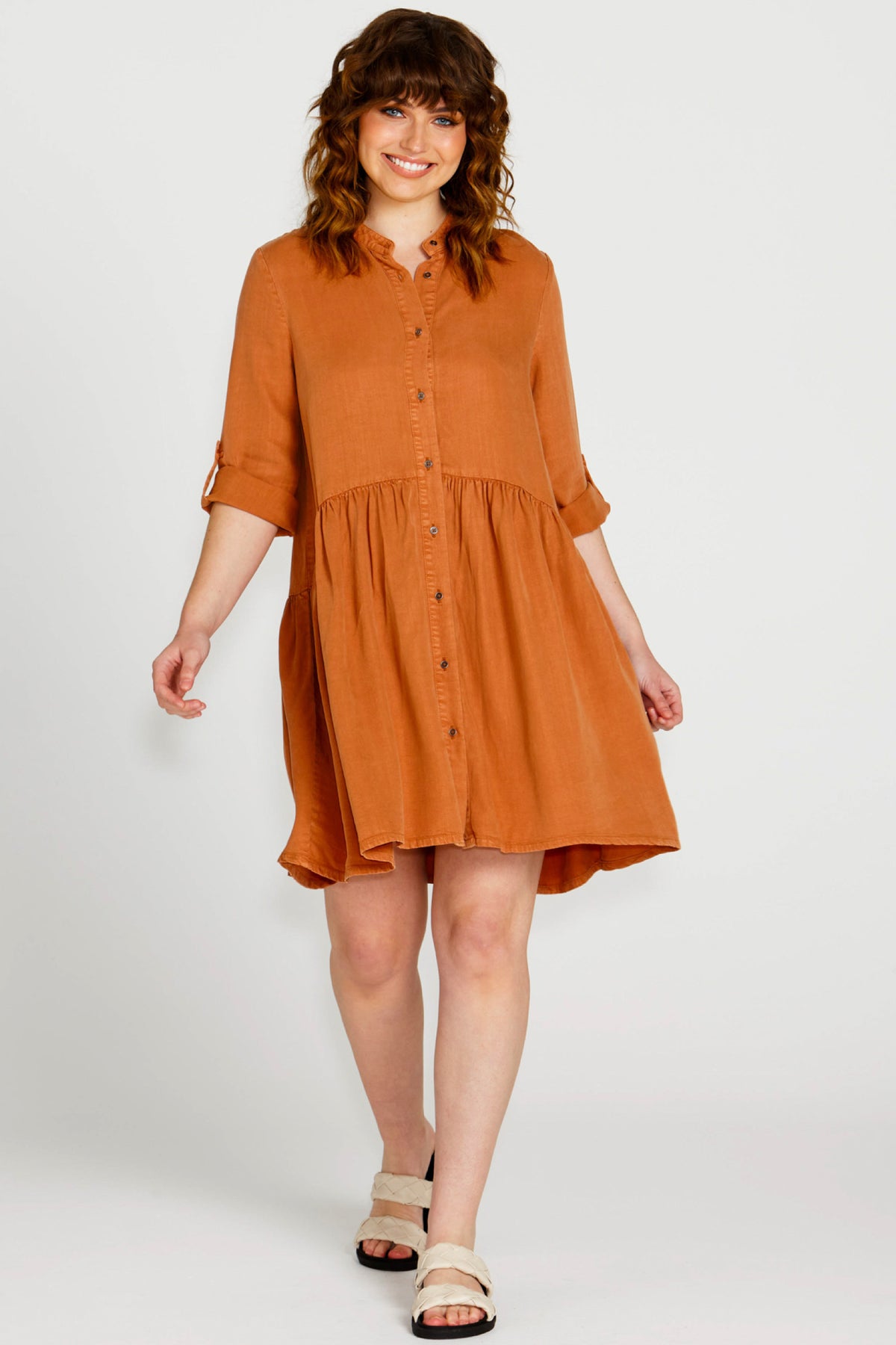 Zahlia Shirt Dress Sandy Tan