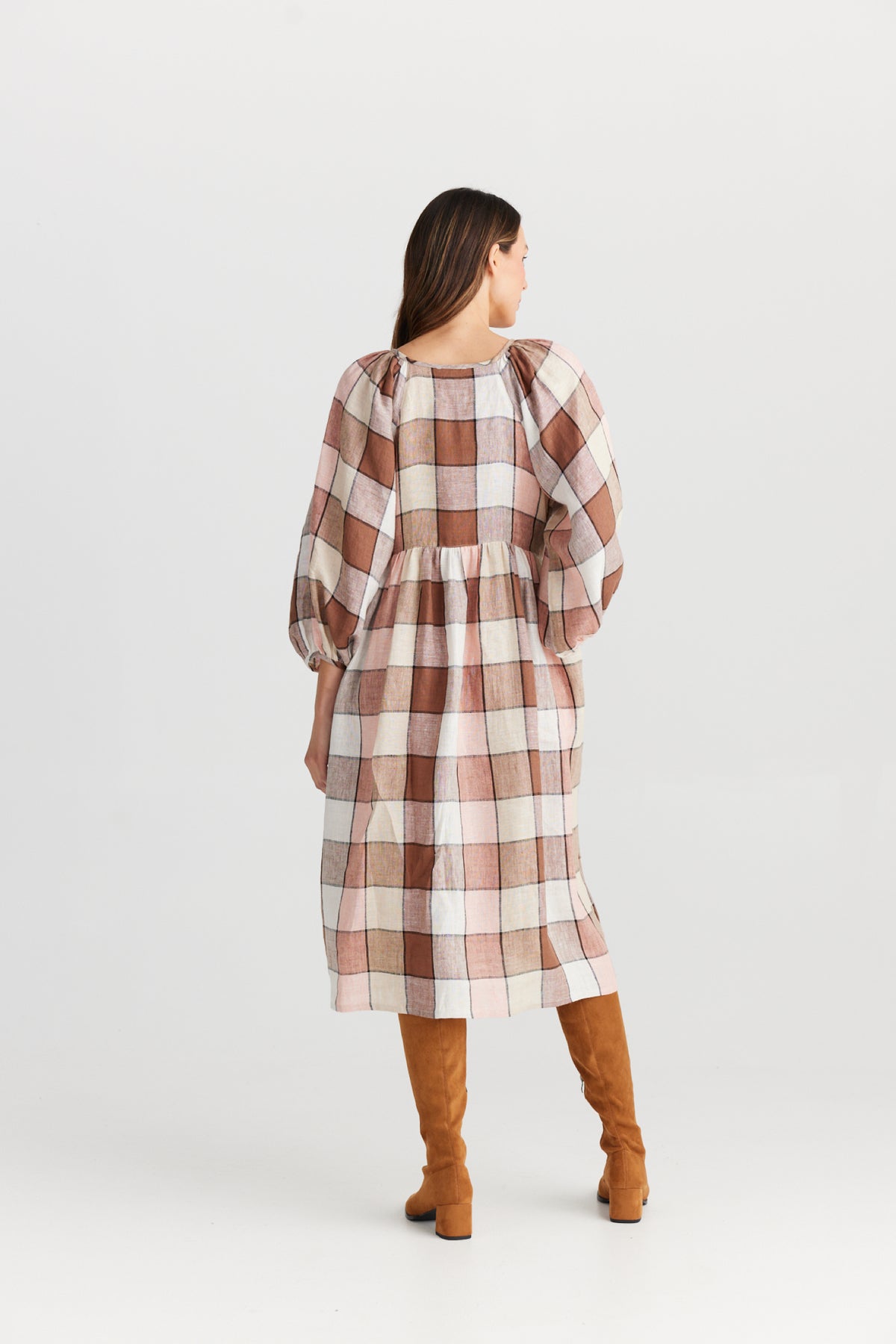 Angel Wing Dress Catalan Check