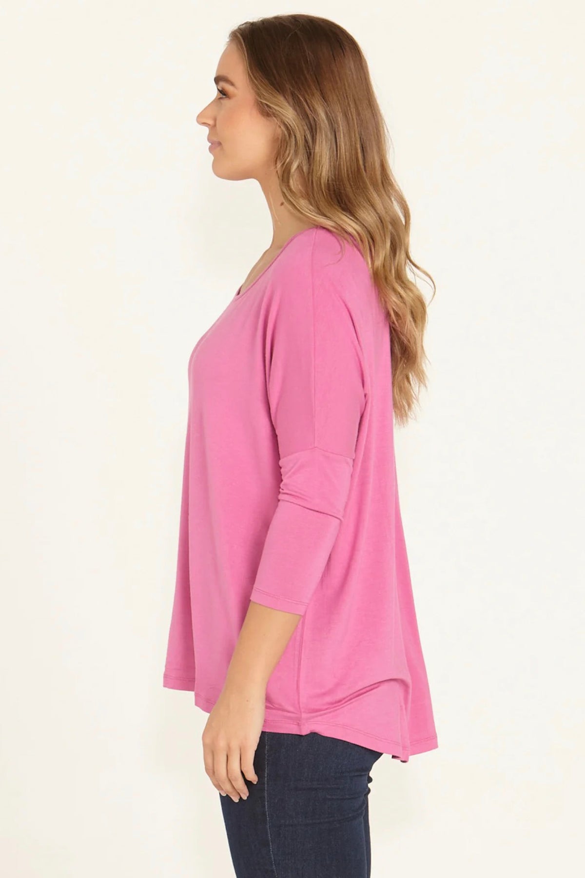 Milan 3/4 Sleeve Top Winter Pink