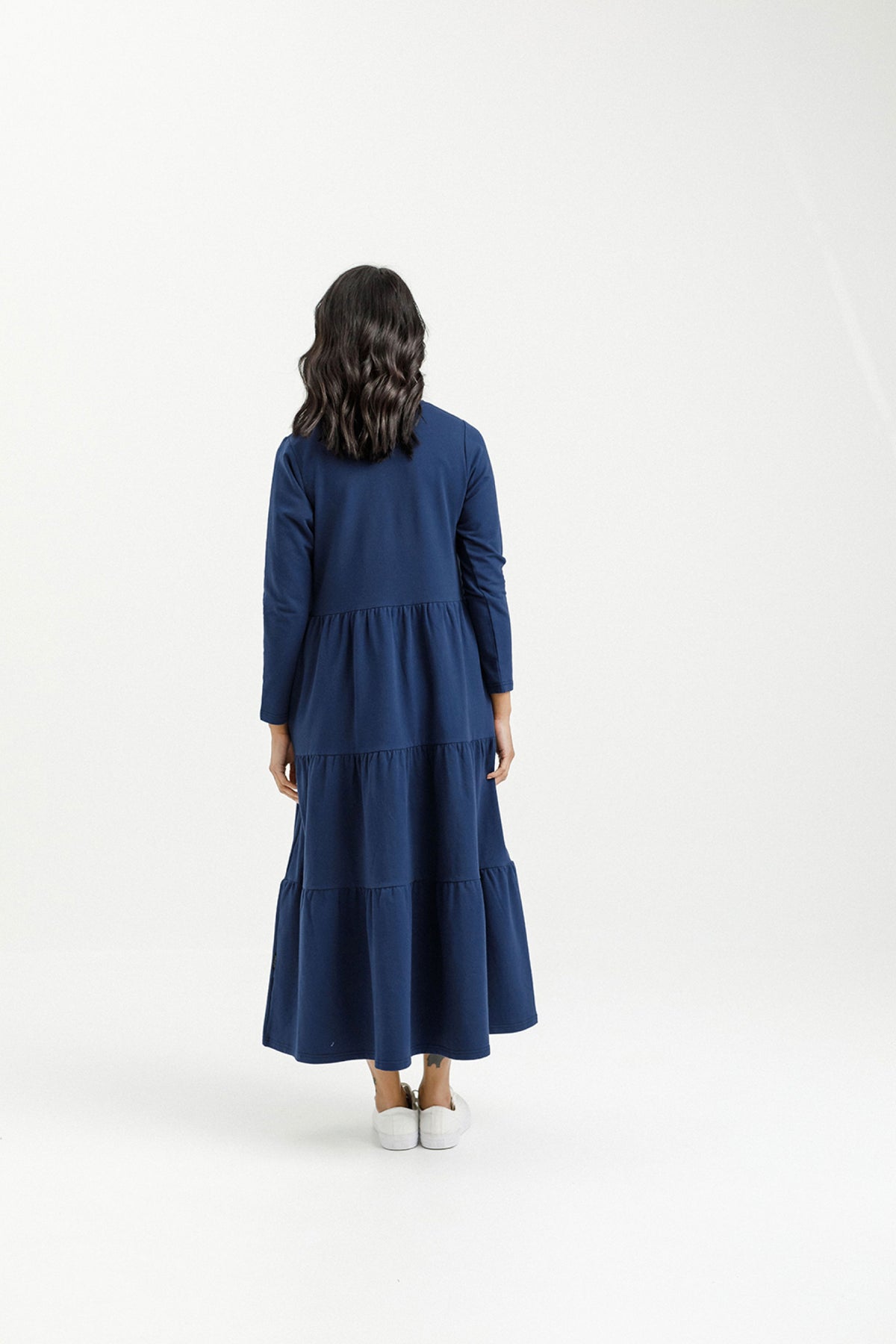 Long Sleeve Kendall Dress Indigo Blue