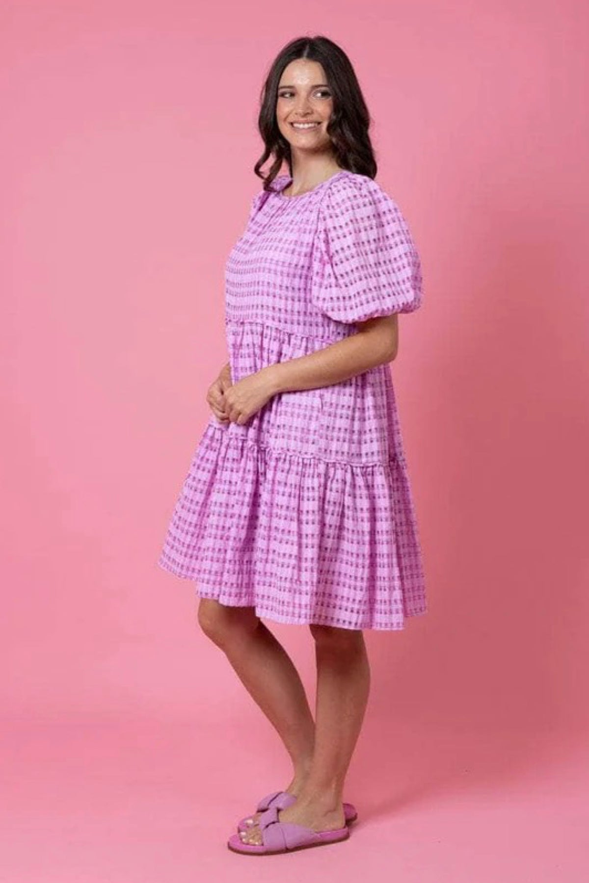 Brittany Dress Pink Check