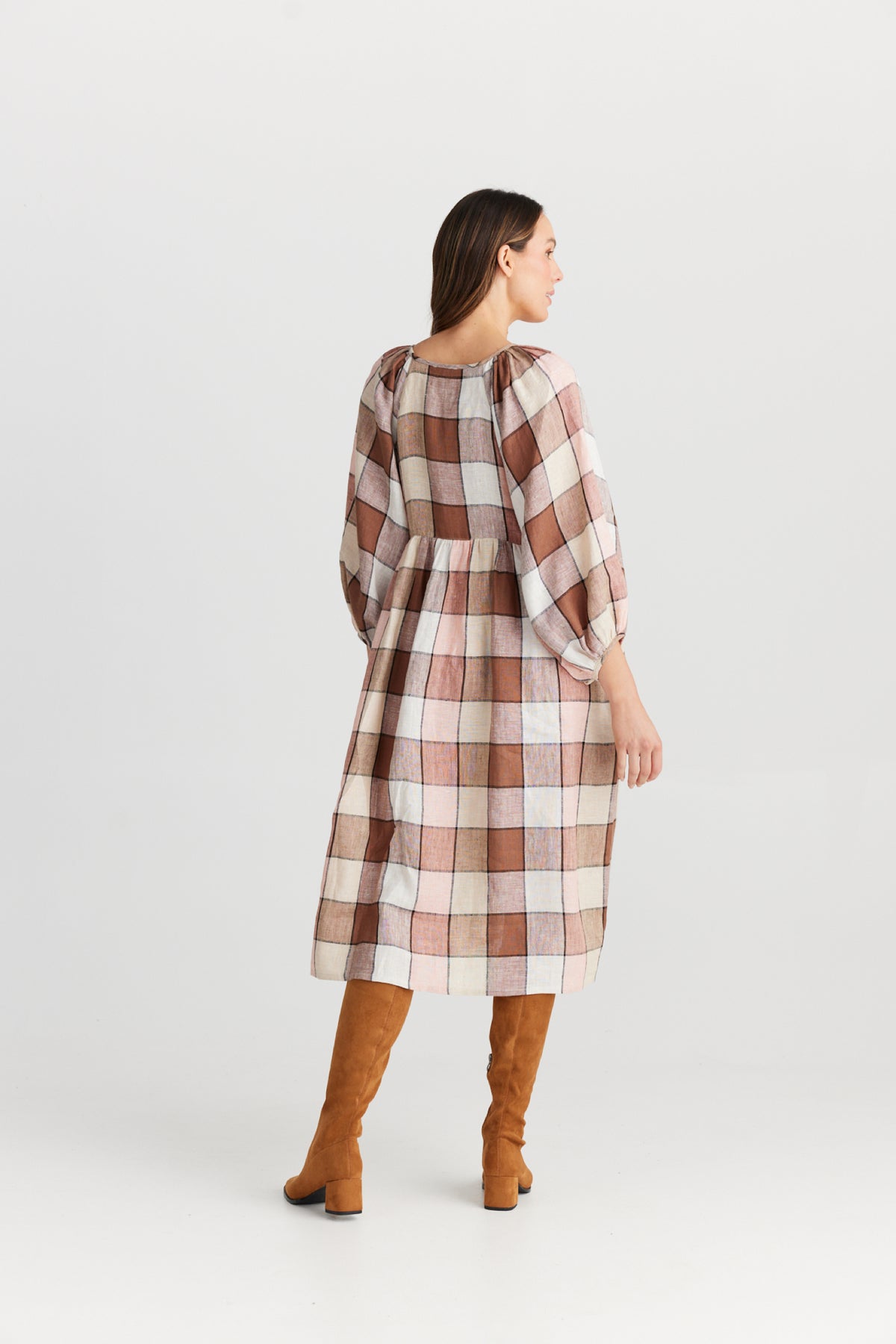 Angel Wing Dress Catalan Check