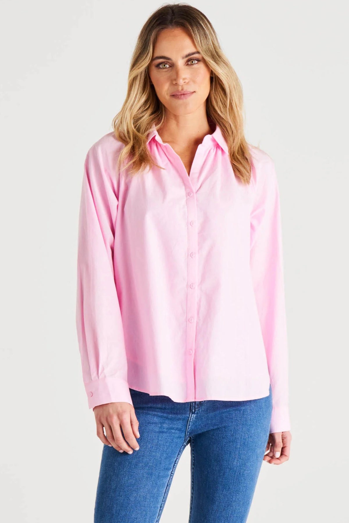 Jackie Cotton Blouse Blush Pink