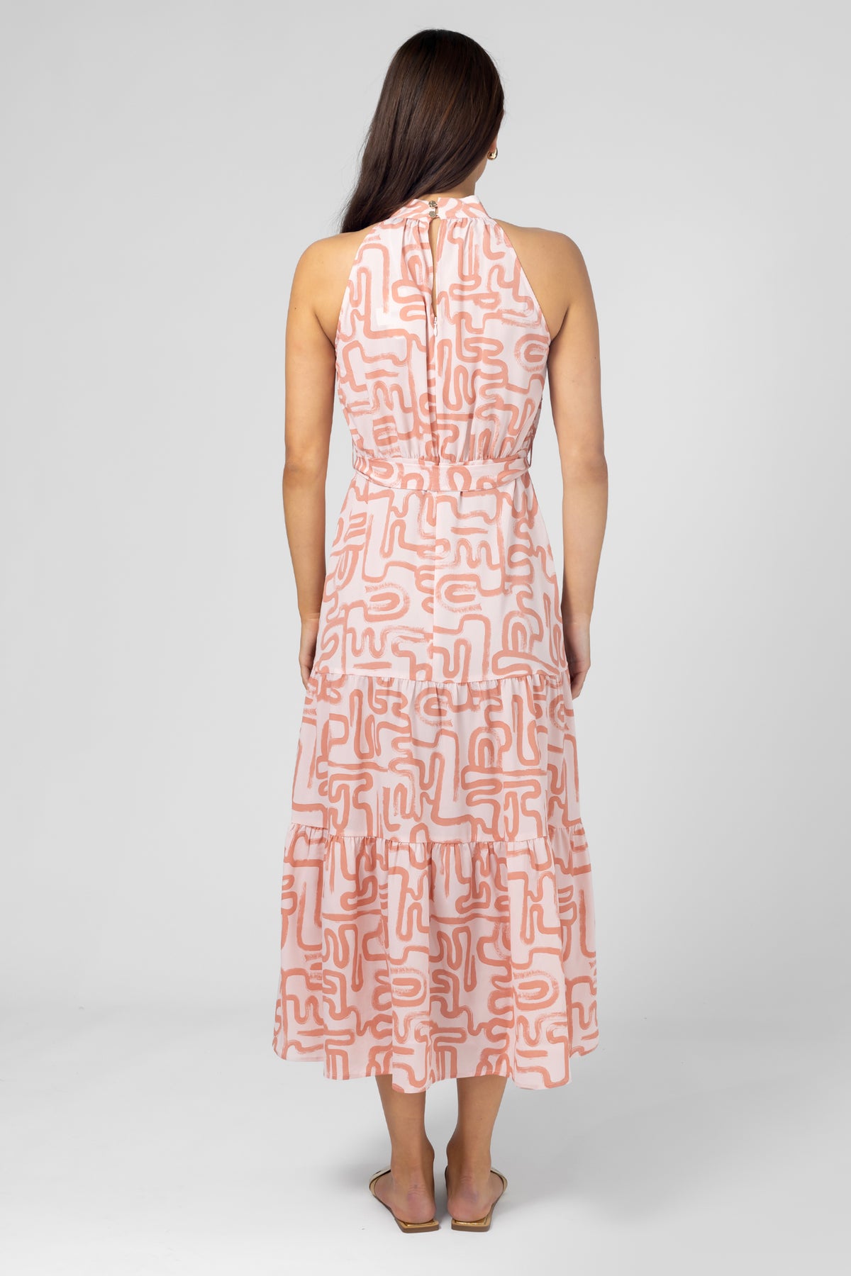 Henrietta Dress Blush Squiggle