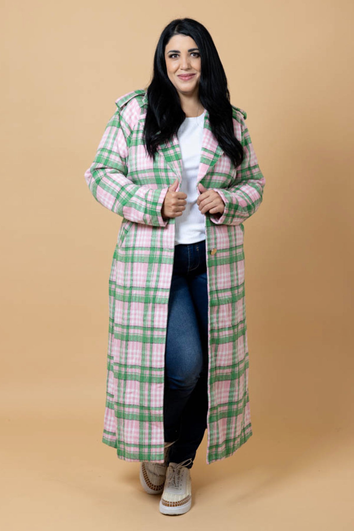 Gemma Coat Pink Tartan