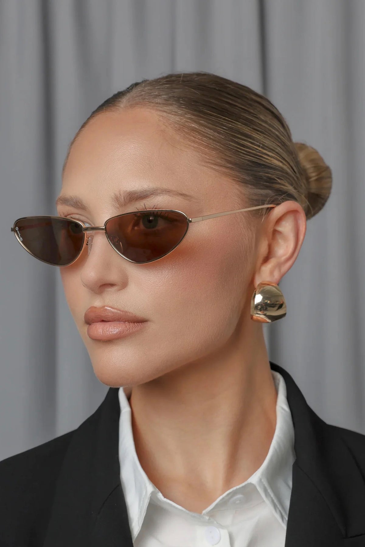 Aster Gold Brown Mirror Sunnies