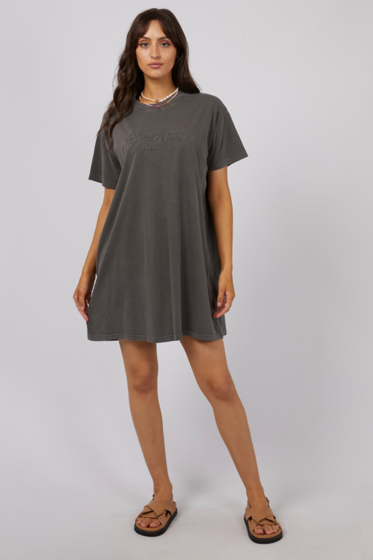 Classic Tee Dress Charcoal