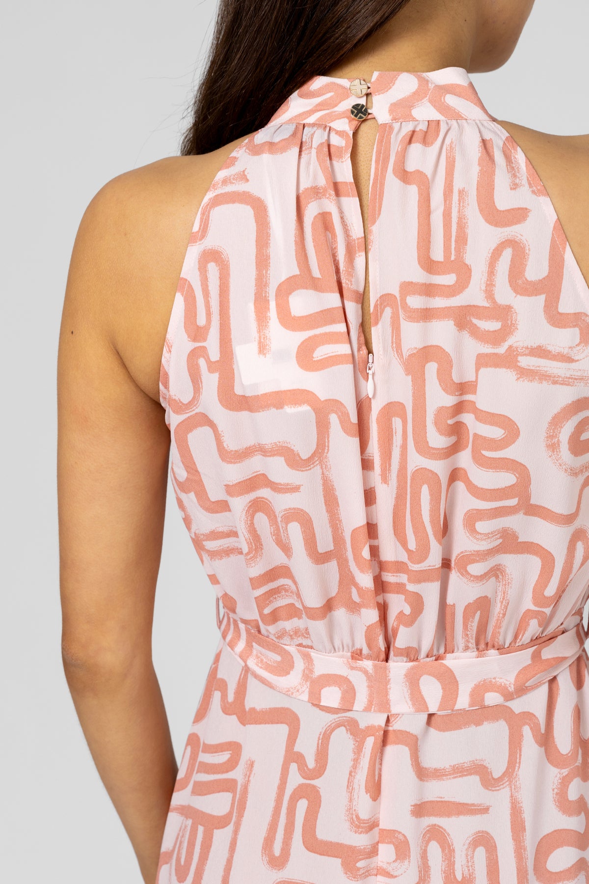 Henrietta Dress Blush Squiggle