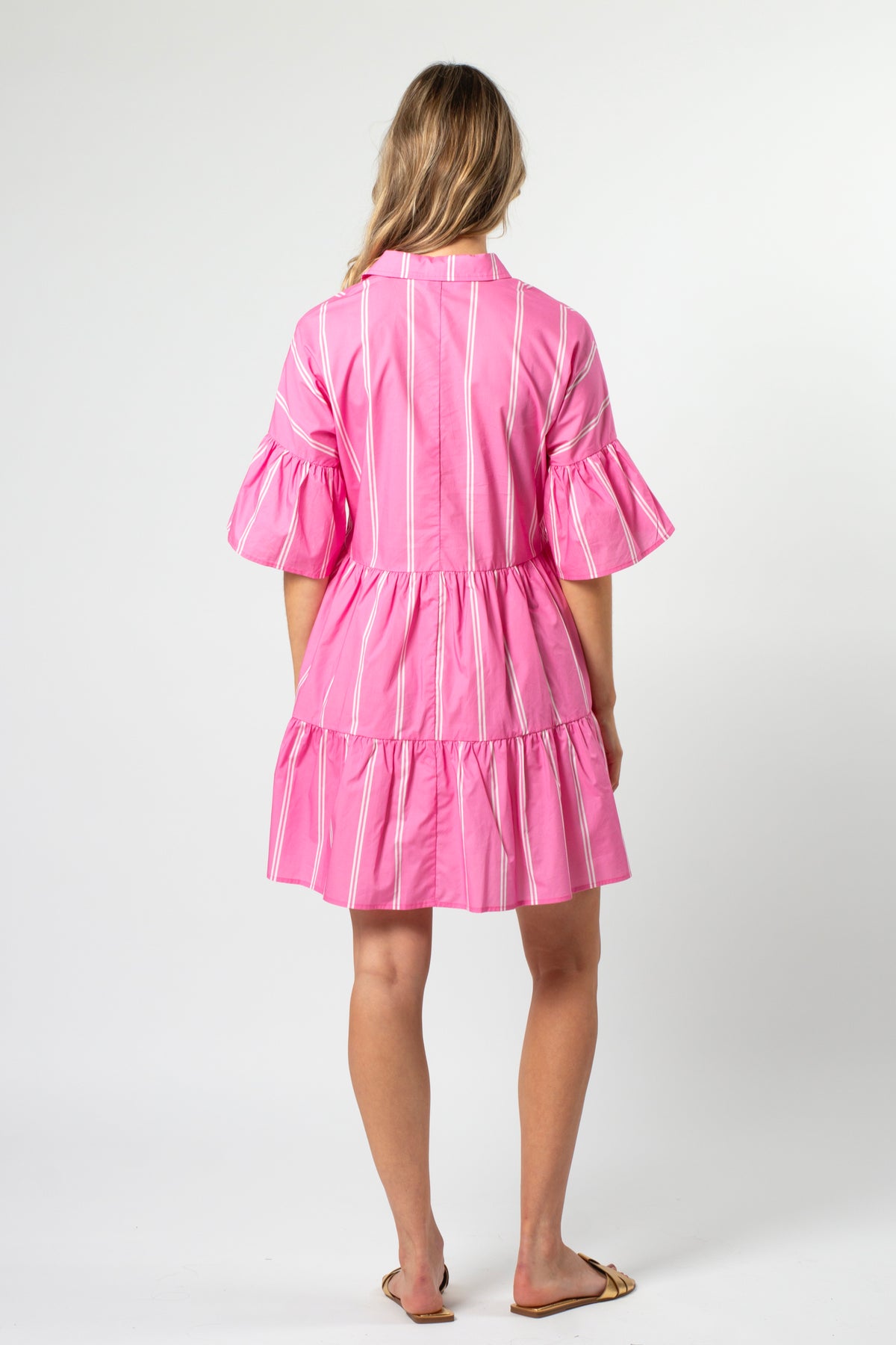 Catalina Dress Bubblegum Stripe