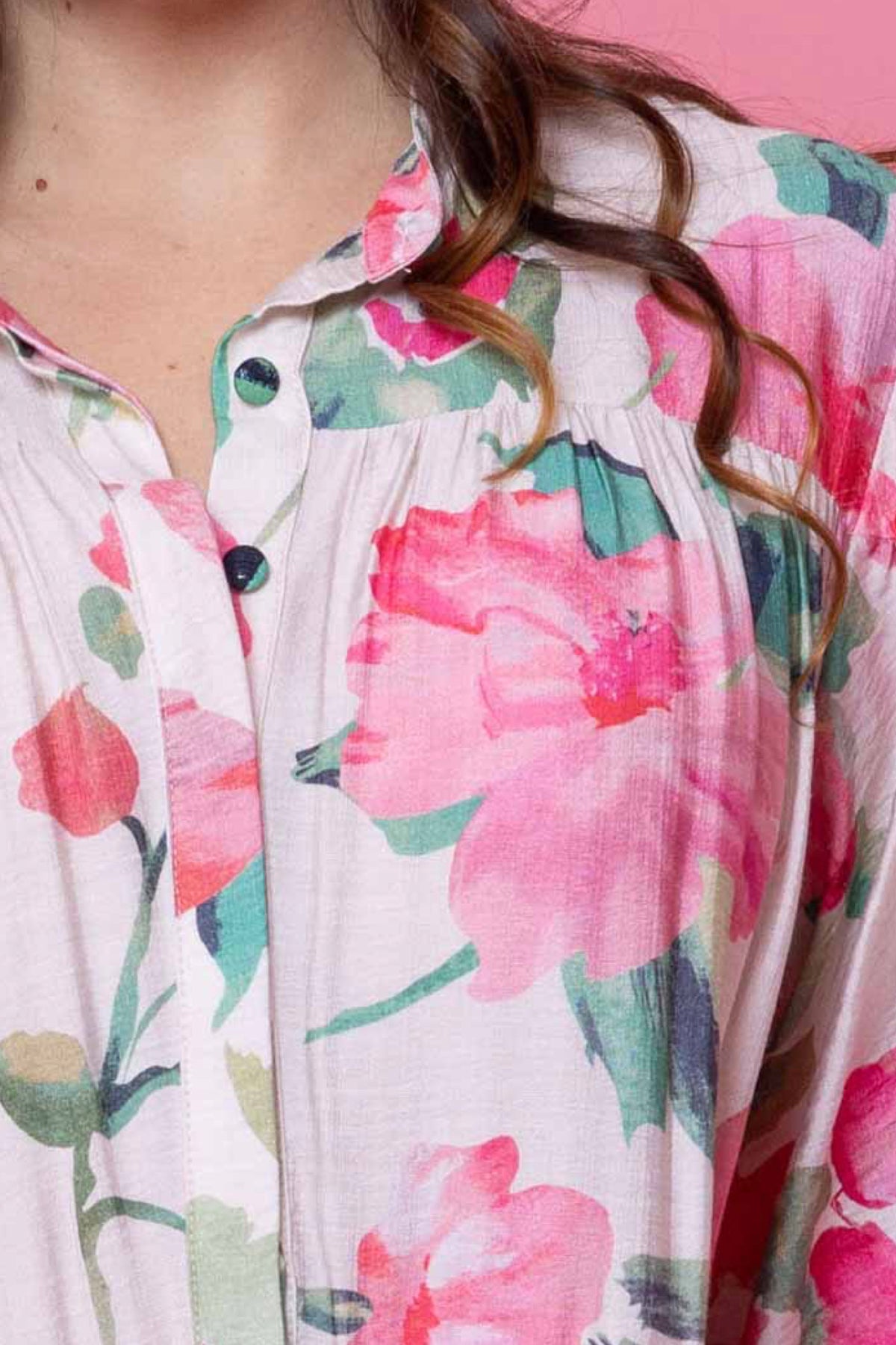 Miriam Shirt Dress Pink Floral