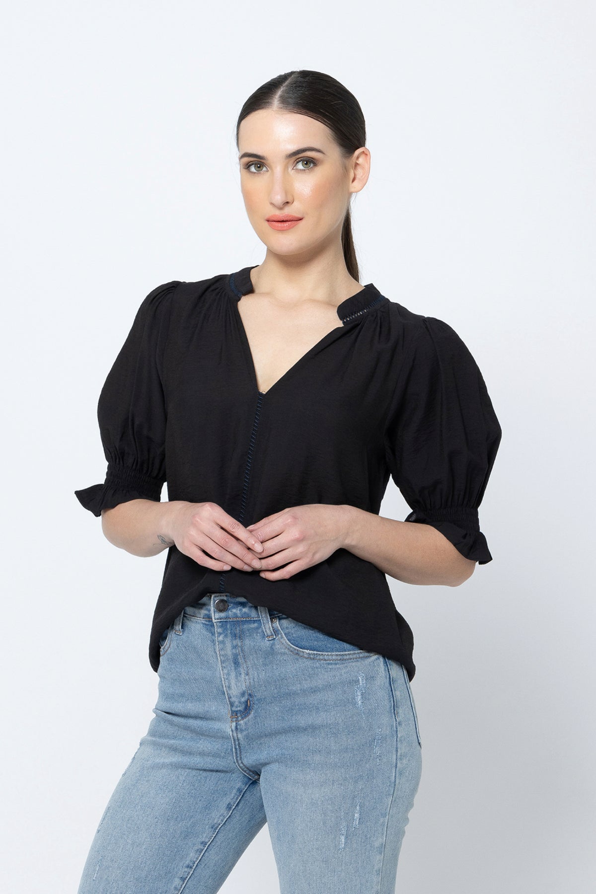 Addyson Top Black Texture