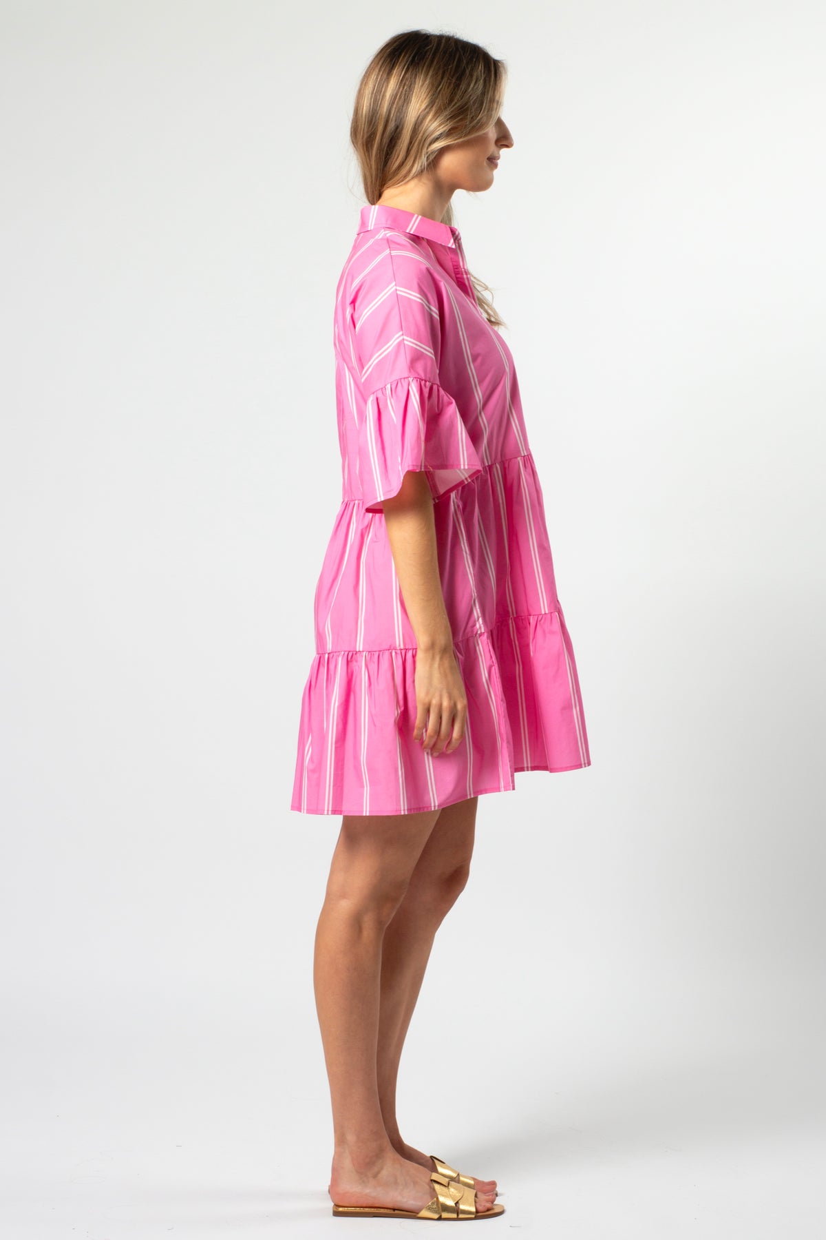 Catalina Dress Bubblegum Stripe