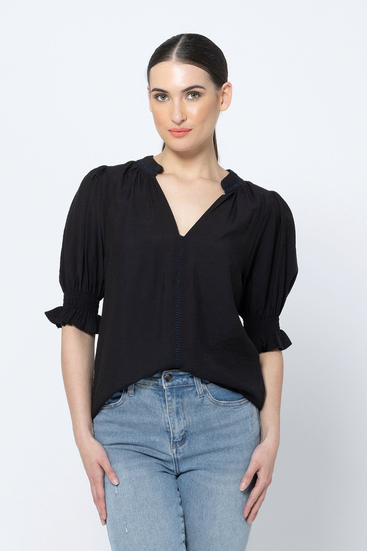 Addyson Top Black Texture