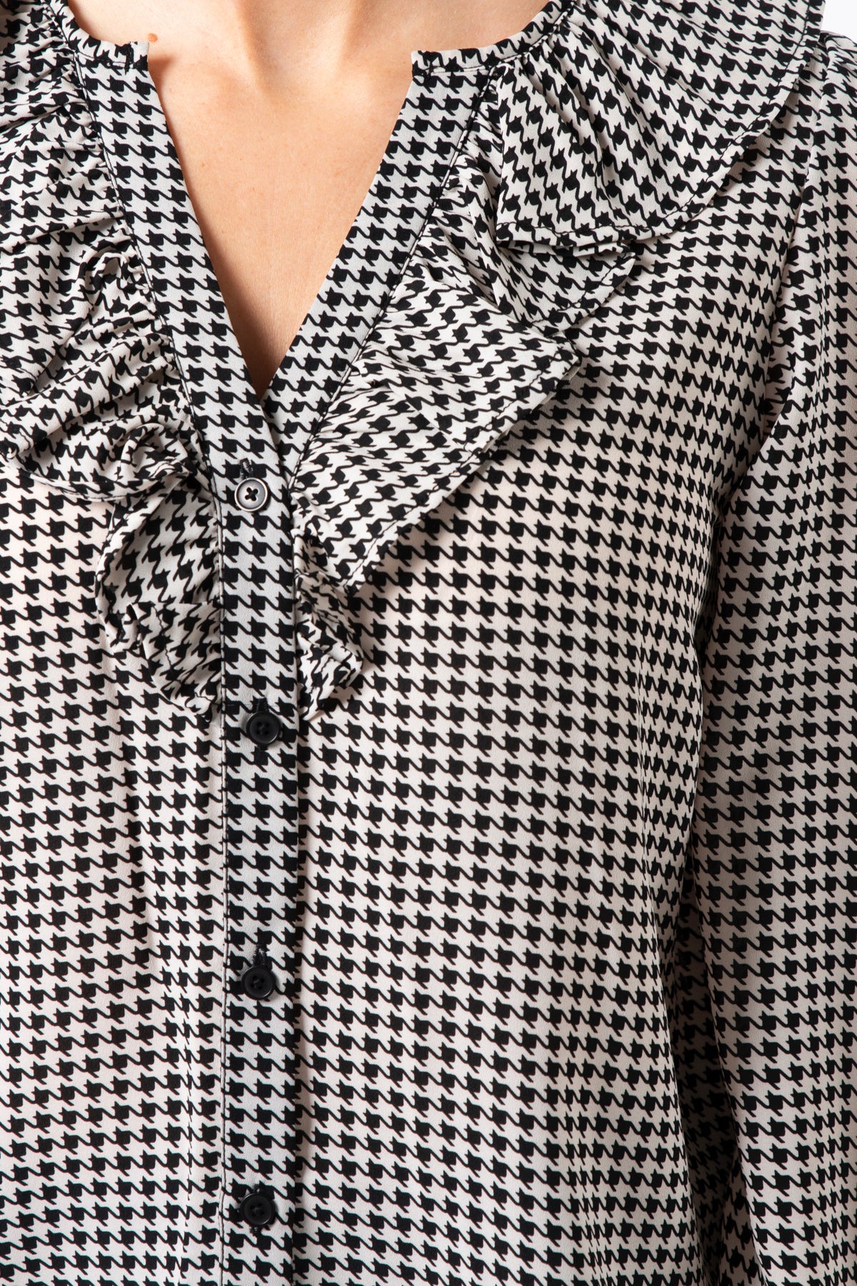 Keaton Blouse Houndstooth Black & White