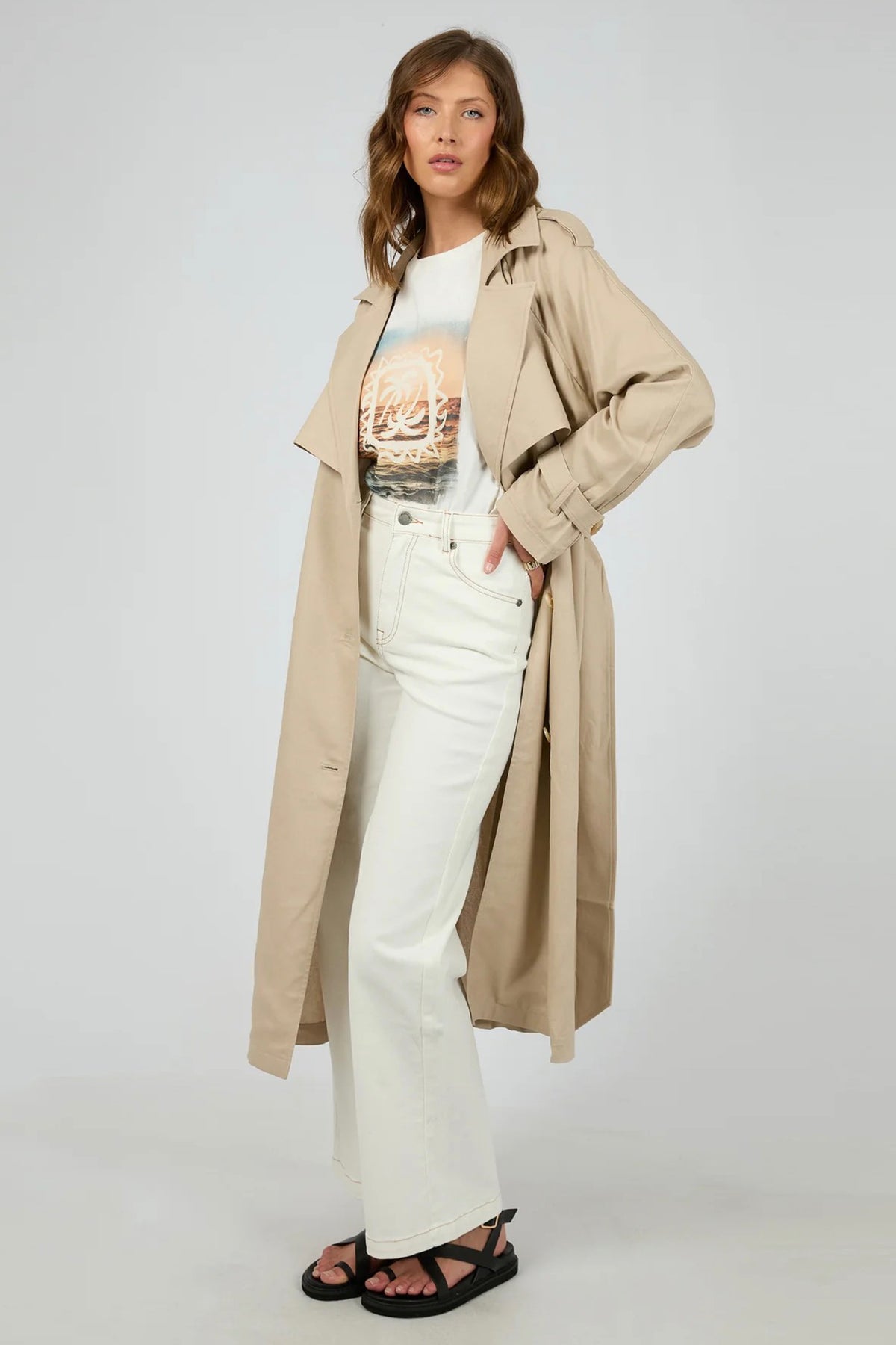 Toledo Trench Coat Bone