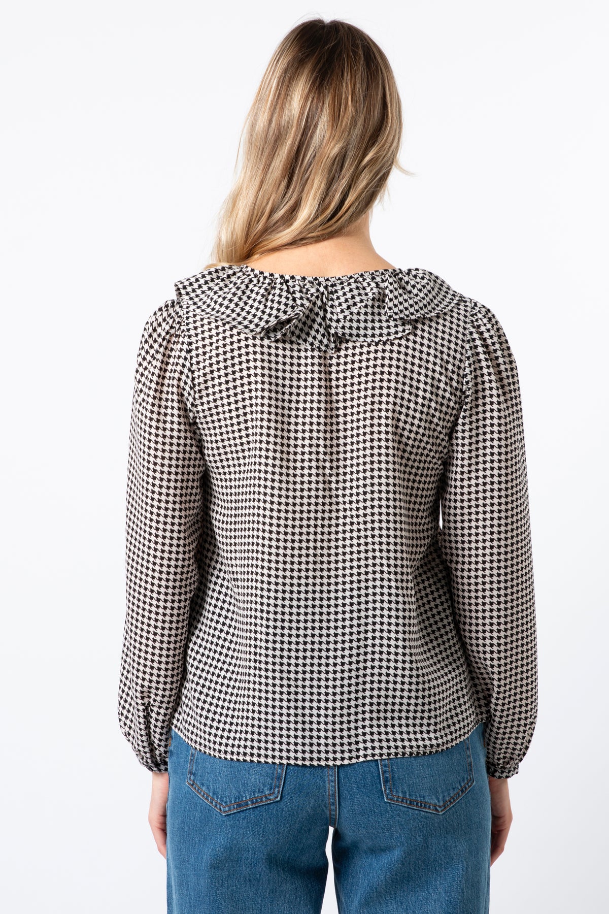 Keaton Blouse Houndstooth Black & White