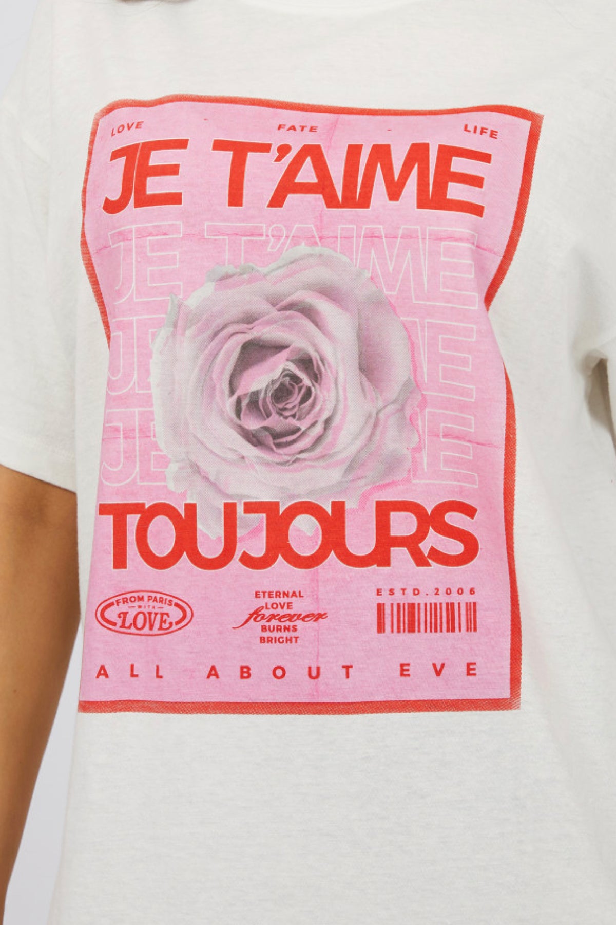 Je T'aime Oversized Tee Vintage White