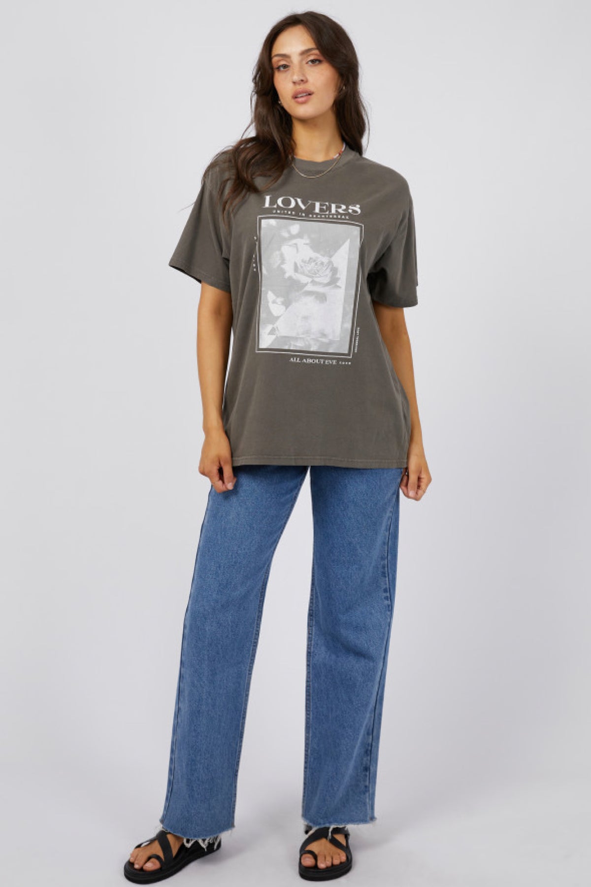 Lovers Oversized Tee Charcoal