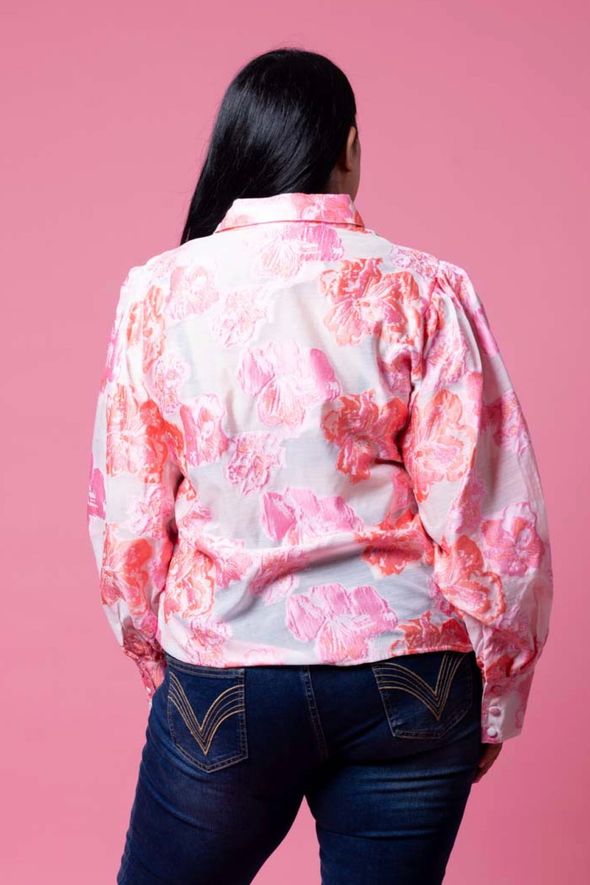 April Shirt Jacquard Pink