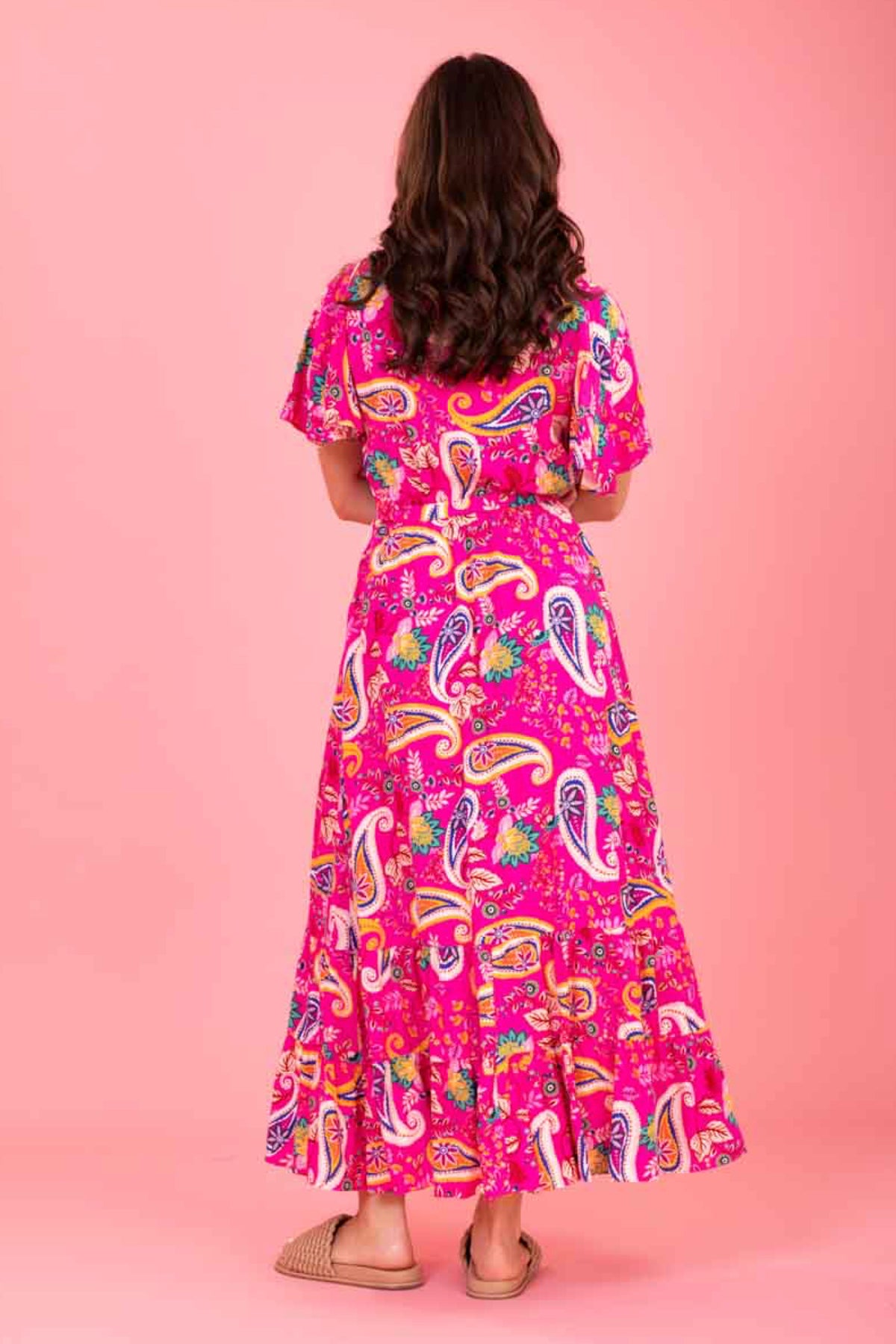 Daphine Maxi Dress Pink Paisley