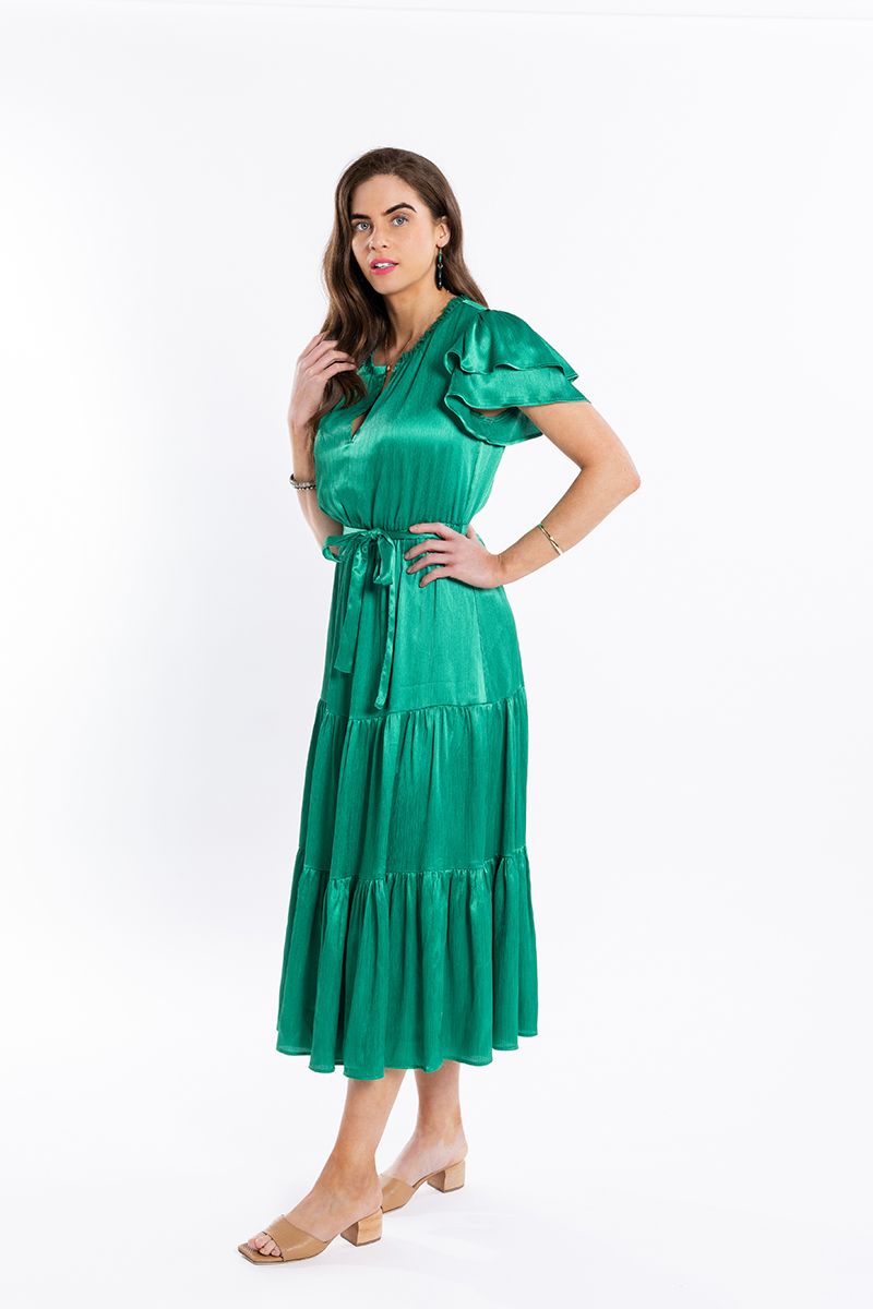 Cruise Maxi Dress Green Crinkle