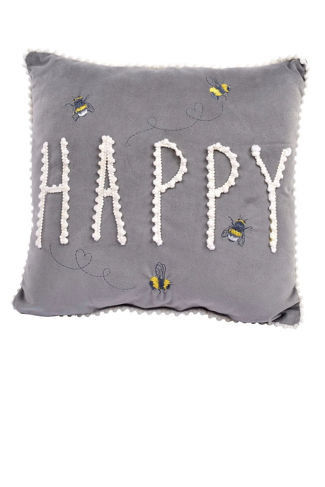 Square 'Happy' Bee Cushion