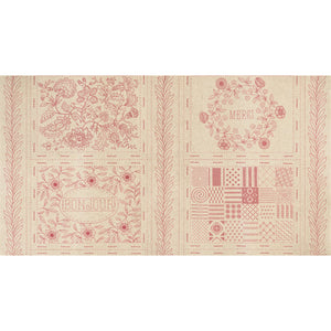 Bonheur De Jour Linen Embroidery Panel Rouge