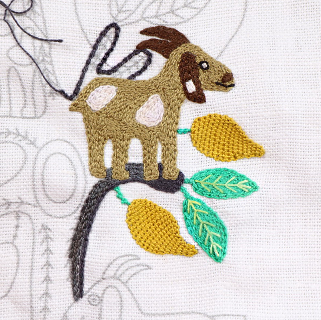 Grazing The Argan  - Fabric and Thread Kit set