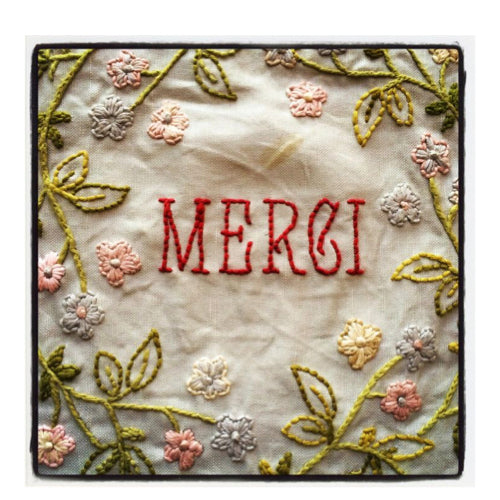 Bonheur De Jour Linen Embroidery Panel Rouge