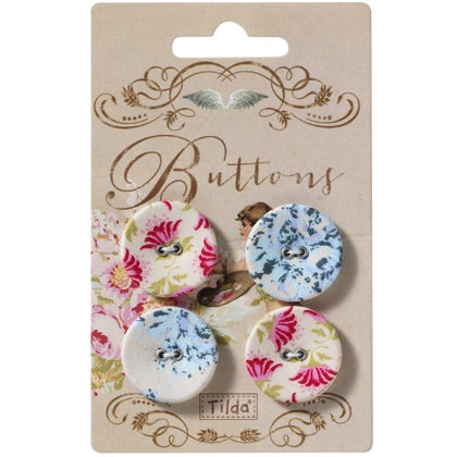 Painting Flowers Buttons - 25mm