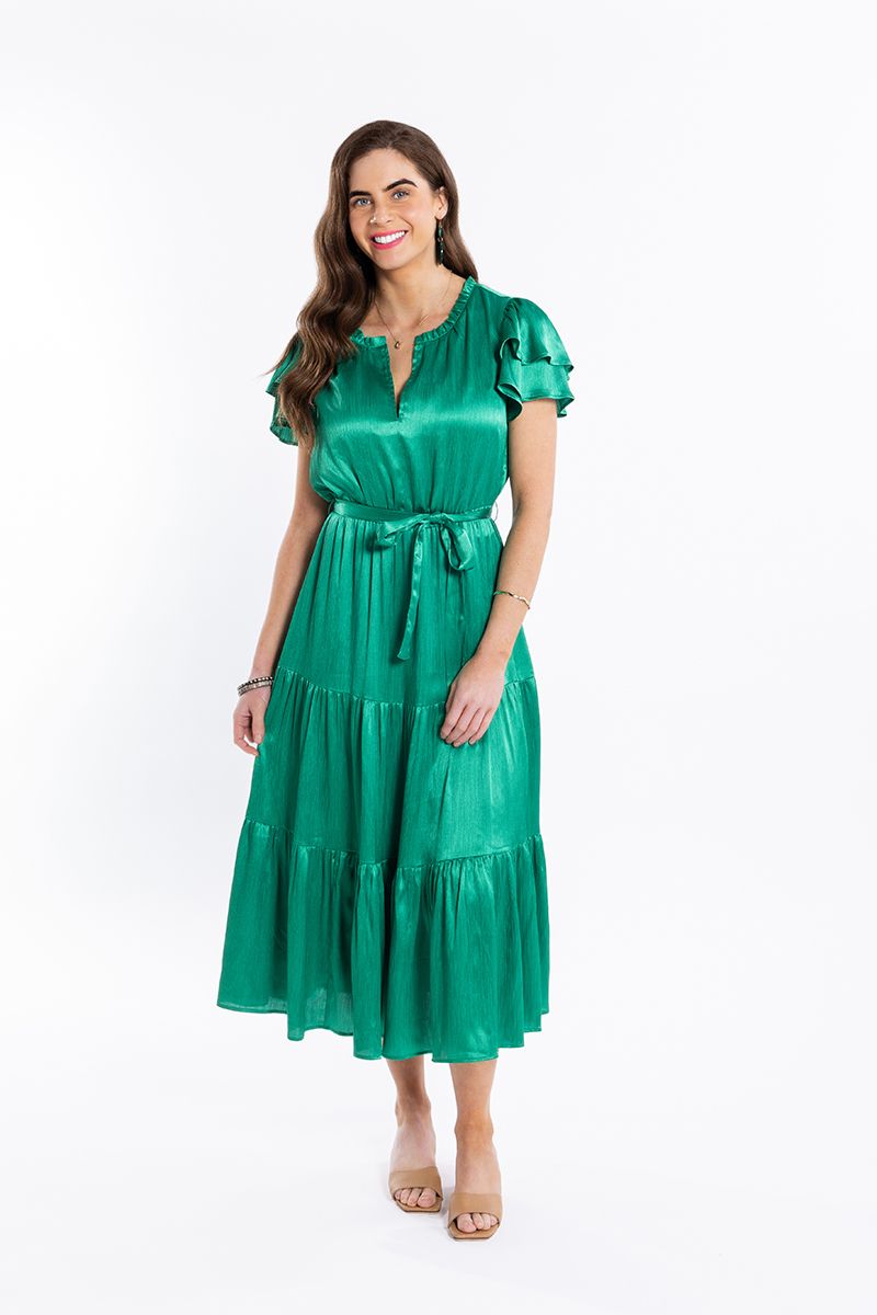 Cruise Maxi Dress Green Crinkle