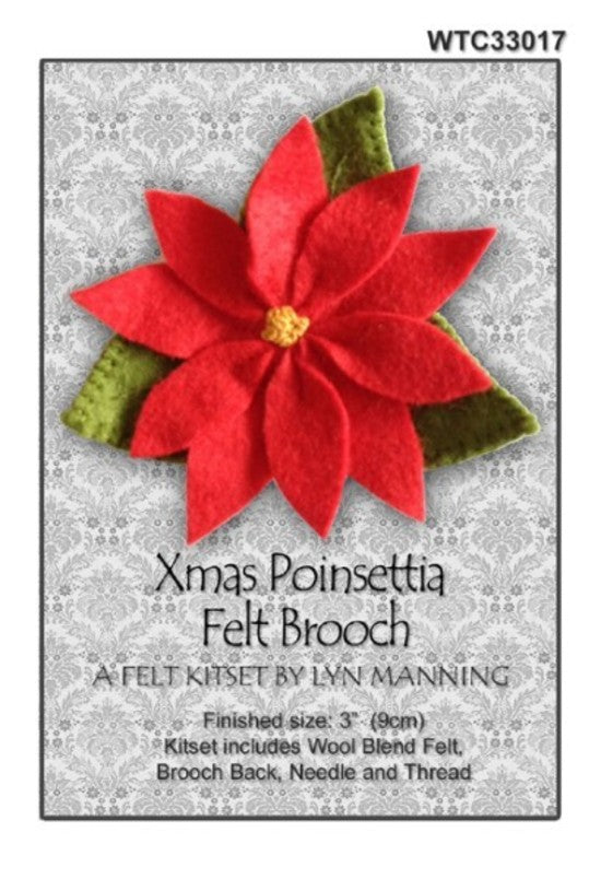 Xmas Poinsettia Felt Brooch