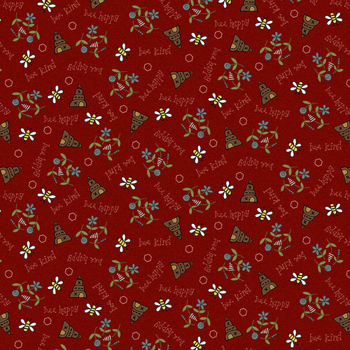 Bee Trails Red Fabric